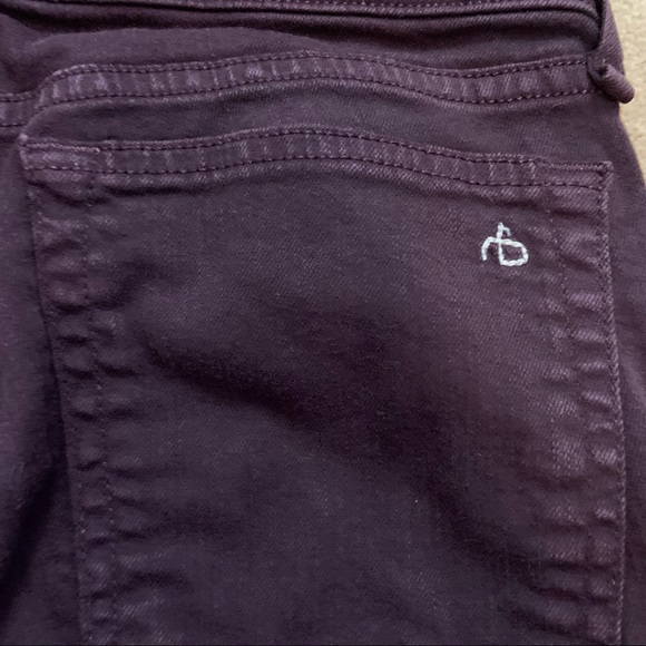 Rag & Bone Dre boyfriend skinny ankle wine colored jeans - Picture 3 of 12